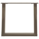 vidaXL Pieds de table basse en U  2 pièces  acier naturel  50 x (42-43) cm