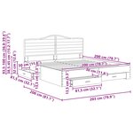 vidaXL Cadre de lit Chêne Sonoma 200 x 200 cm Bois d'ingénierie