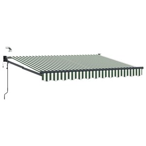 vidaXL Auvent rétractable électrique Vert et blanc 3 x 2 5 m