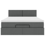vidaXL Lit ottoman avec matelas gris foncé 140x200 cm tissu