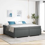 vidaXL Cadre de lit avec matelas Gris foncé 200 x 200 cm tissu