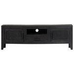 vidaXL Meuble TV Noir 118x30x40 cm Bois de manguier massif