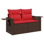 vidaXL Salon de jardin 6 Pièces avec coussins noir résine tressée acacia
