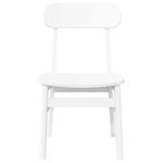 vidaXL Chaises à manger 2 Pièces blanc bois massif caoutchouc