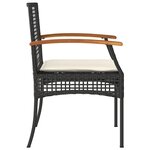 vidaXL Chaises de jardin coussins lot de 2 noir résine tressée acacia