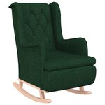 vidaXL Fauteuil avec pieds à bascule et tabouret Vert foncé Tissu