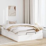 VidaXL Cadre de lit ottoman avec matelas blanc 120x200 cm similicuir