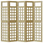 vidaXL Brise-vue 5 Pièces Marron 200 x 180 cm Pin imprégné