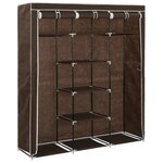 vidaXL Armoire avec compartiments et barres Marron 150x45x175 cm Tissu