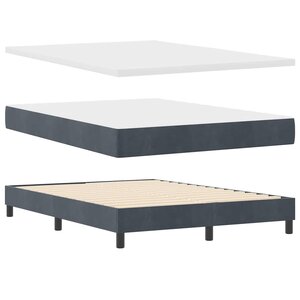 vidaXL Lit à ressorts avec matelas Gris foncé 140 x 200 cm Velours