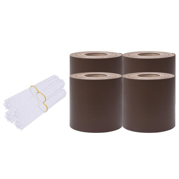 vidaXL Écrans d'intimité de jardin 4 Pièces PVC 35x0 19 m Marron