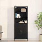 vidaXL Haut Armoire Chêne noir 69 5 x 34 x 180 cm Bois d'ingénierie
