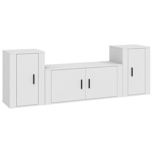 vidaXL Ensemble de meubles TV 3 Pièces Blanc Bois d'ingénierie