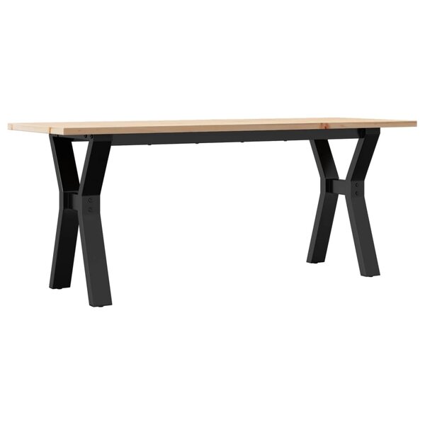 vidaXL Table basse cadre en Y 110x40x45 cm bois de pin massif et acier
