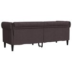 vidaXL Canapé Chesterfield 3 places marron foncé tissu