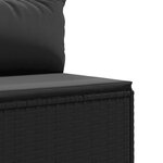 vidaXL Salon de jardin 9 Pièces avec coussins Noir Résine tressée