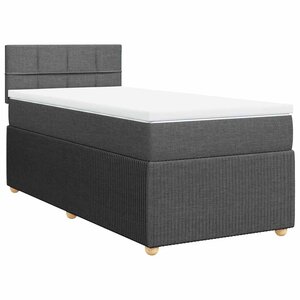 vidaXL Sommier à lattes de lit et matelas Gris foncé 90x190 cm Tissu