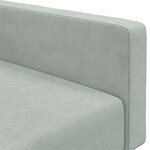 vidaXL Canapé-lit à 2 places avec repose-pied gris clair velours