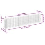 vidaXL Lit surélevé à gabion Acier galvanisé 270x30x60 cm