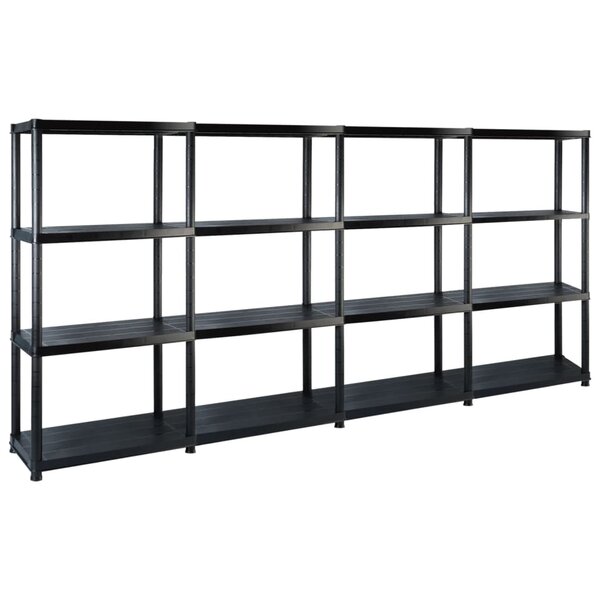 vidaXL Étagère de rangement à 4 niveaux Noir 244x30 5x130 cm Plastique