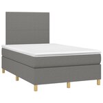 vidaXL Sommier à lattes de lit et matelas et LED Gris foncé 120x200 cm