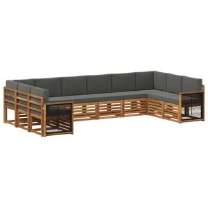 vidaXL Ensemble de canapés d'extérieur 7 pc Naturel et Anthracite