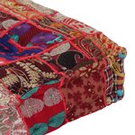 vidaXL Pouf carré en coton fait à la main 50 x 50 x 12 cm Rouge