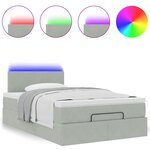 vidaXL Lit ottoman avec matelas et LED gris clair 120x190cm velours