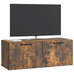 vidaXL Meuble TV mural Chêne fumé 78 5 x 31 x 30 cm Bois d'ingénierie