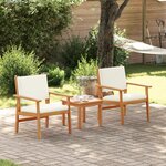 vidaXL Ensemble de canapé de jardin 3 Pièces Marron 45 x 45 x 38cm