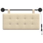 vidaXL Tête de lit suspendue Avec lumière LED Crème Tissu