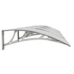 vidaXL Auvent de porte Gris et transparent 350x75 cm Polycarbonate