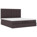 VidaXL Cadre de lit ottoman avec matelas marron foncé 200x200 cm tissu