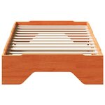 vidaXL Cadre de lit sans matelas empilable cire marron 90x190 cm