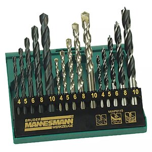 Brüder mannesmann ensemble de forets pour perceuse universelle 15 pièces