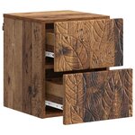 vidaXL Cabinet de chevet mural 2 Pièces Bois ancien 34 5 x 33 x 40 cm