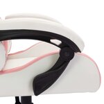 Chaise fauteuil siège pivotante de bureau informatique étude de jeux vidéo avec LED RVB Rose et similicuir rose 02_0024212