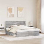vidaXL Cadre de lit Gris Sonoma 180 x 200 cm Pin massif