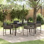 vidaXL Ensemble de salle à manger jardin 5 pièces avec coussins gris poly rattan