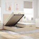 VidaXL Cadre de lit ottoman avec matelas crème 160x200 cm tissu