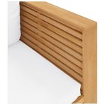 vidaXL Fauteuil de jardin avec coussins crème Bois de teck massif
