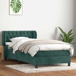 vidaXL Sommier à lattes de lit et matelas vert foncé 90x210 cm velours