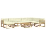 vidaXL Ensemble de canapés d'extérieur 9 pc Blanc et crème