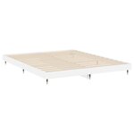 vidaXL Cadre de lit blanc brillant 160x200 cm bois d'ingénierie