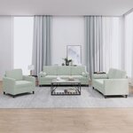 vidaXL Ensemble de canapés 3 Pièces avec coussins gris clair velours