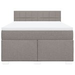 vidaXL Sommier à lattes de lit avec matelas Taupe 140x190 cm Tissu
