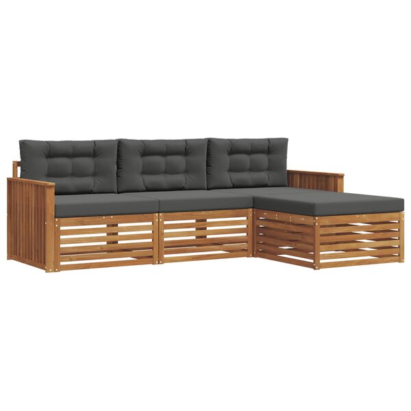 vidaXL Ensemble de canapés d'extérieur Naturel et Anthracite