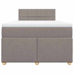 vidaXL Sommier à lattes de lit avec matelas Taupe 120x200 cm Tissu