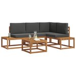 vidaXL 5 pc Ensemble de canapés d'extérieur Naturel et Anthracite