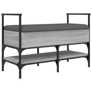 vidaXL Banc à chaussures sonoma gris 85 5x42x57 5 cm bois d'ingénierie